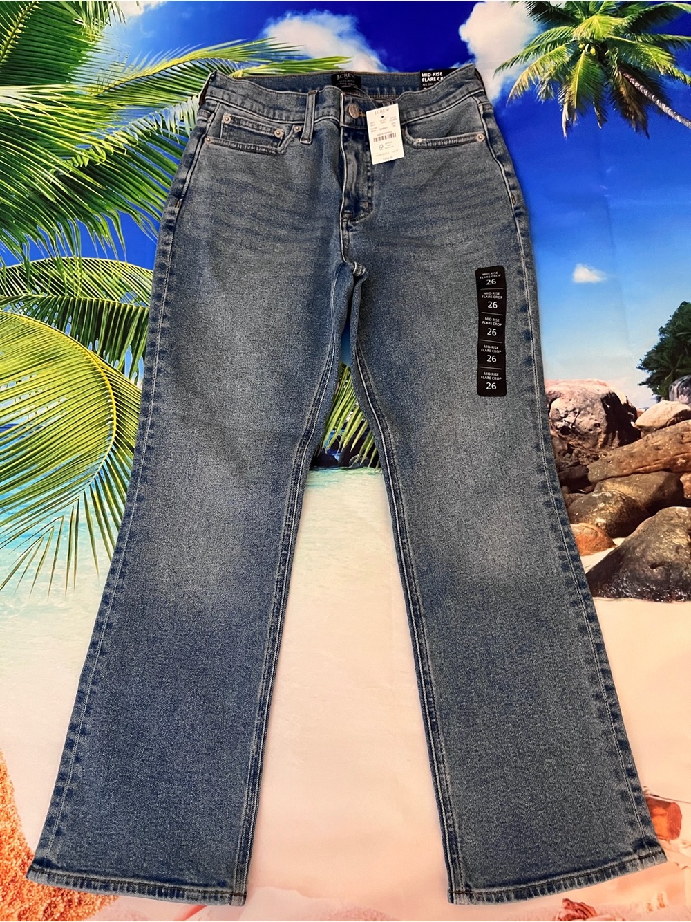 J. Crew Mid-Rise Flare Cropped Jeans